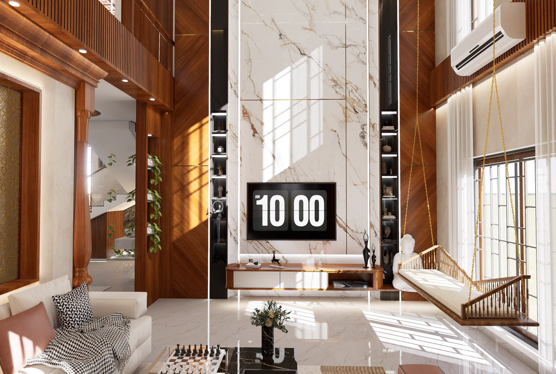 Luxury living room interior design by Arch X Studio, Bengaluru